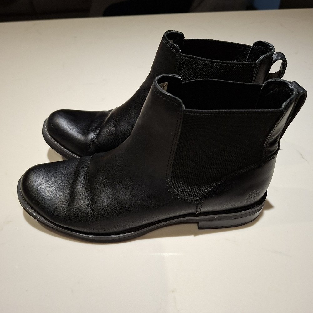 Timberland Classic Black Leather Chelsea Boots (Size US 7) - Picture 3 of 7